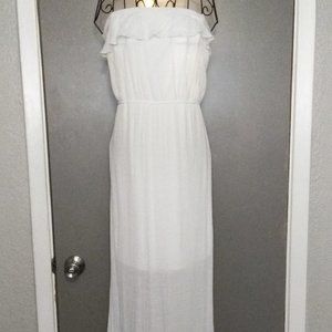 No boundaries White Ruffle Tube Dress